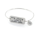 Silver Semicolon Charm Bangle - itsthethought