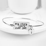 Silver Semicolon Charm Bangle - itsthethought