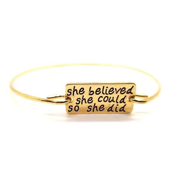 She Believed She Could So She Did Bangle - itsthethought