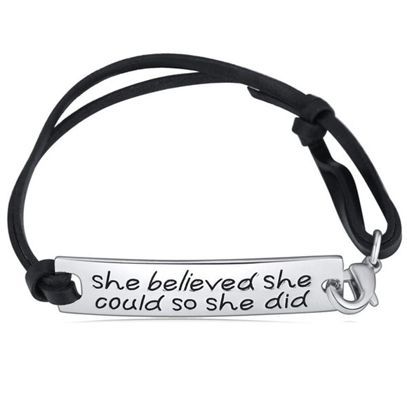 She Believed She Could So She Did Hand Stamped Bracelet - itsthethought