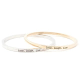 Love Laugh Live Engraved Bangle - itsthethought