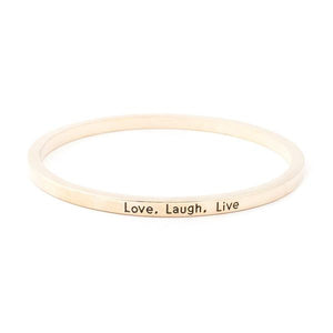 Love Laugh Live Engraved Bangle - itsthethought