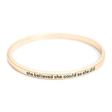 She Believed She Could So She Did Simple Bangle - itsthethought