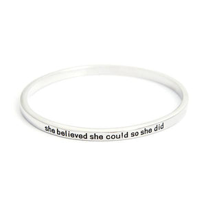 She Believed She Could So She Did Simple Bangle - itsthethought