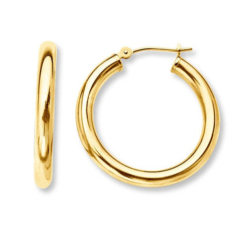 Solid Gold French Lock Hoops - itsthethought