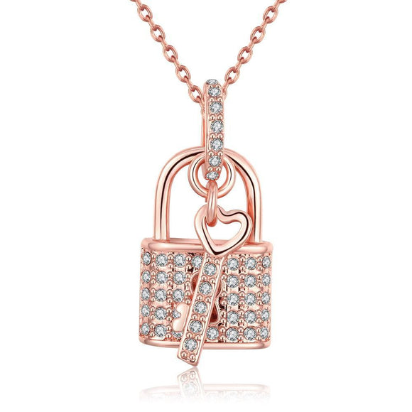 18K Rose Gold Plated Key to your Heart Necklace - itsthethought