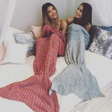 Cozy Cotton-Knit Mermaid Tail Blanket - itsthethought