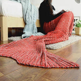 Cozy Cotton-Knit Mermaid Tail Blanket - itsthethought