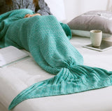 Cozy Cotton-Knit Mermaid Tail Blanket - itsthethought