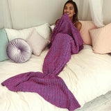 Cozy Cotton-Knit Mermaid Tail Blanket - itsthethought