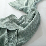 Cozy Cotton-Knit Mermaid Tail Blanket - itsthethought