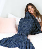 Cozy Cotton-Knit Mermaid Tail Blanket - itsthethought