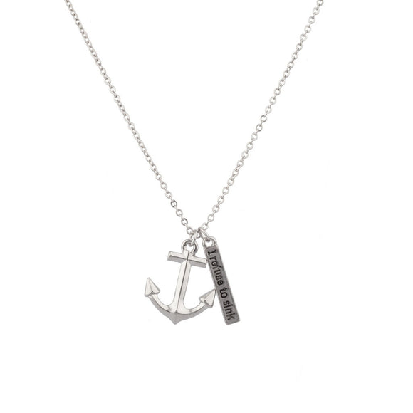 I Refuse To Sink Anchor Pendant Charm Necklace. - itsthethought